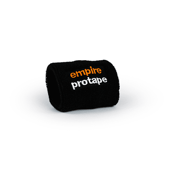 A black wristband featuring the Empire PRO Sweat Band branding.