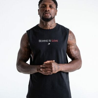 man, black t-shirt, Boxing Is Love Muscle Tank