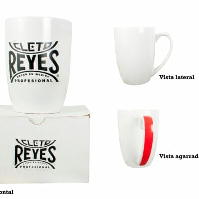 A Cleto Reyes coffee mug with a box.